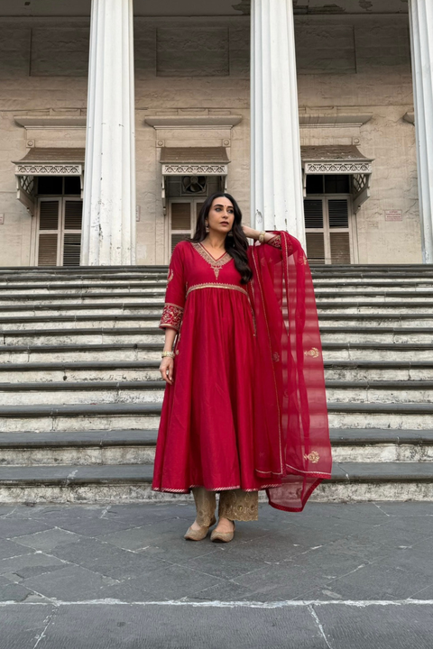 Rhea Kurta and Pant-Red