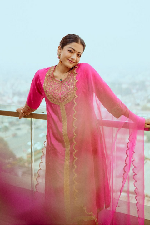Qala Kurta and Pant-Fuschia