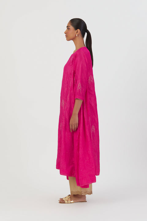 Sujata Kurta and Pant-Fuschia