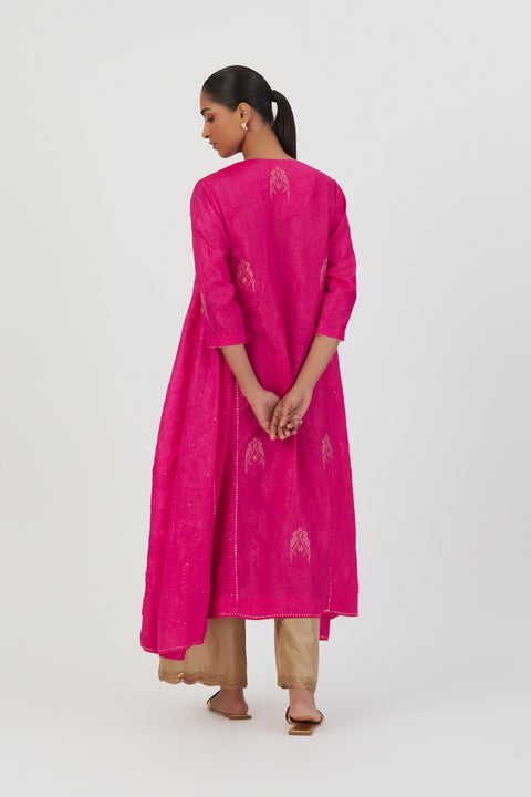 Sujata Kurta and Pant-Fuschia