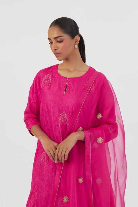 Sujata Kurta and Pant-Fuschia