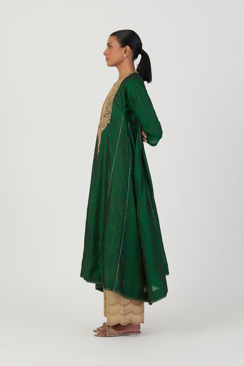 Smita Kurta and Pant-Dark Green