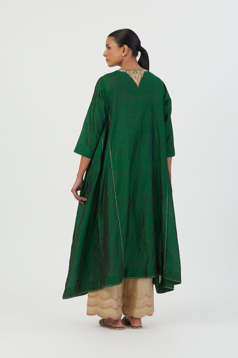 Smita Kurta and Pant-Dark Green