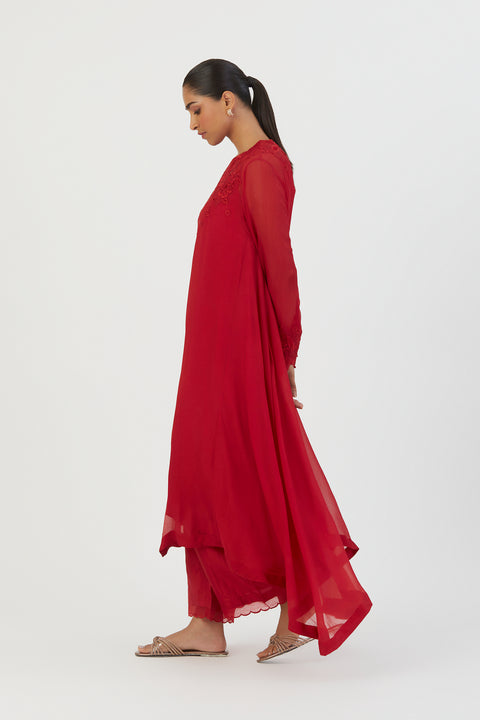 Kavya Kurta and Pant-Red