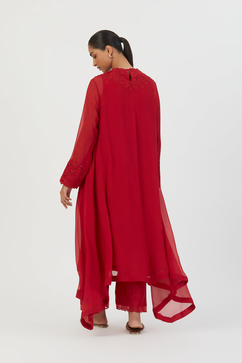 Kavya Kurta and Pant-Red