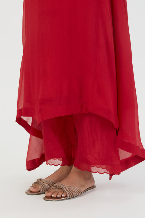 Kavya Kurta and Pant-Red