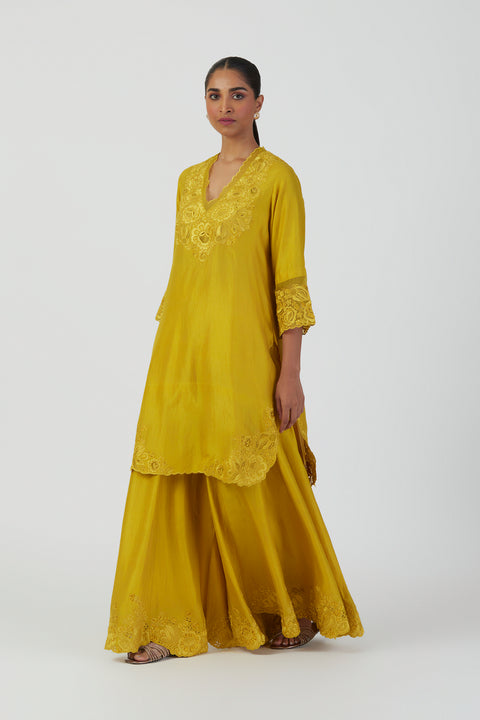 Isha Kurta and Sharara-Lime Green
