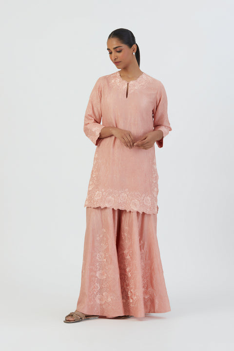 Mira Kurta and Sharara-Salmon Pink