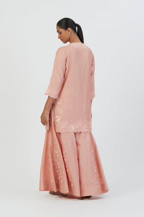 Mira Kurta and Sharara-Salmon Pink