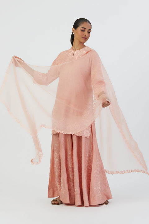 Noori Dupatta-Salmon Pink