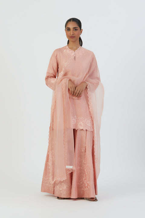 Mira Kurta and Sharara-Salmon Pink