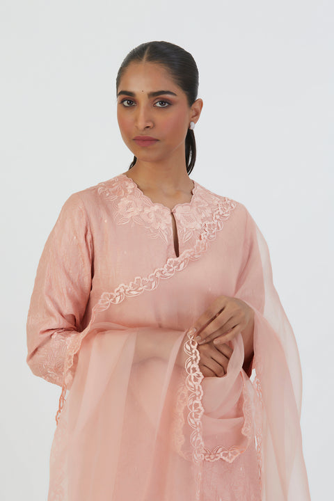Mira Kurta and Sharara-Salmon Pink