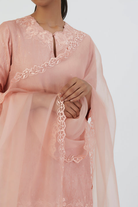 Noori Dupatta-Salmon Pink
