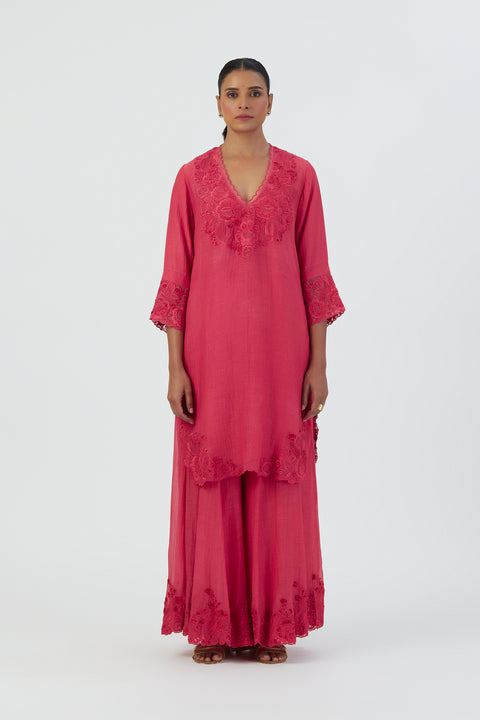 Isha Kurta and Sharara-Dark Pink