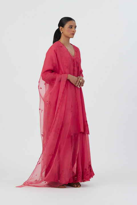 Isha Kurta and Sharara-Dark Pink