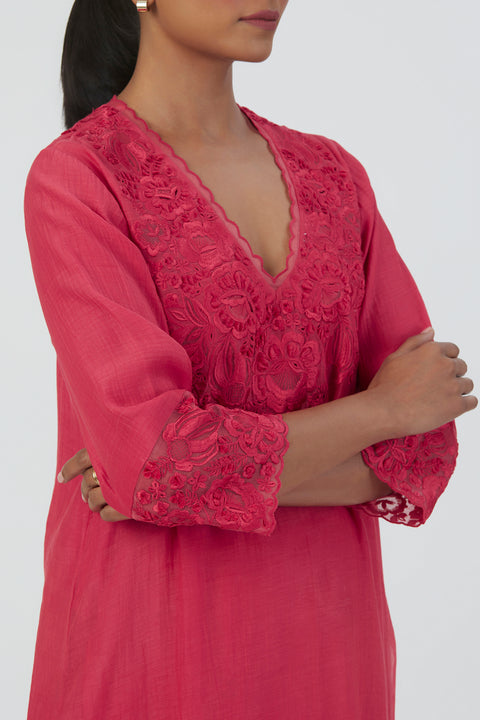 Isha Kurta and Sharara-Dark Pink