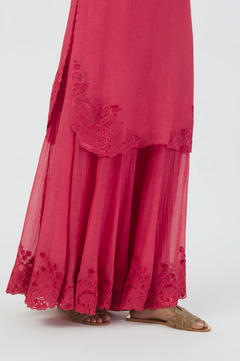 Isha Kurta and Sharara-Dark Pink