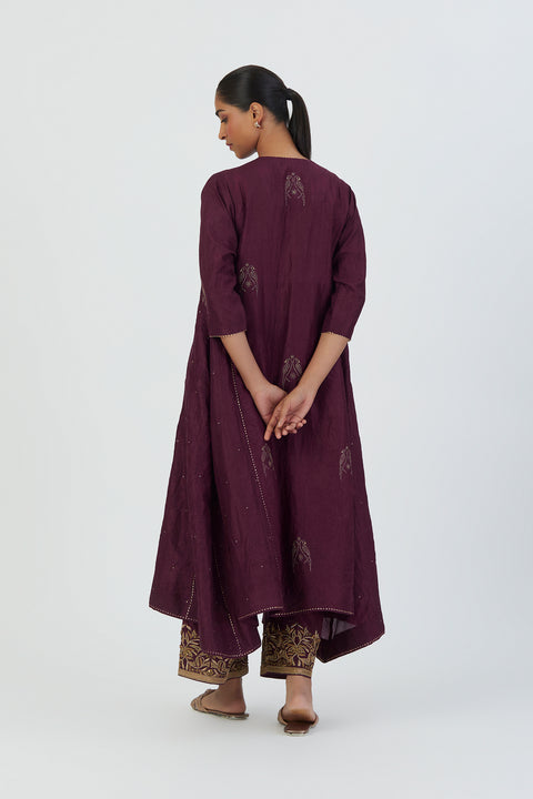 Sujata Kurta and Pant-Wine