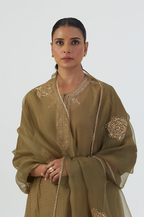 Deepa Dupatta-Mehendi Green