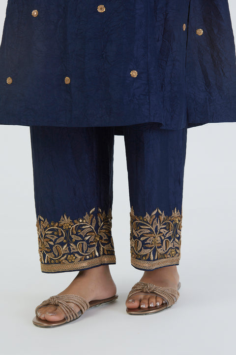 Zara Kurta and Pant-Deep Blue