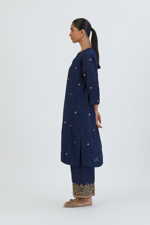 Zara Kurta and Pant-Deep Blue