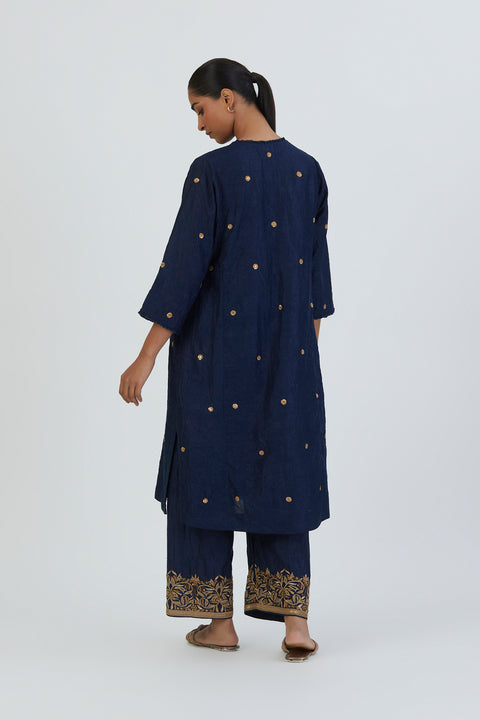 Zara Kurta and Pant-Deep Blue