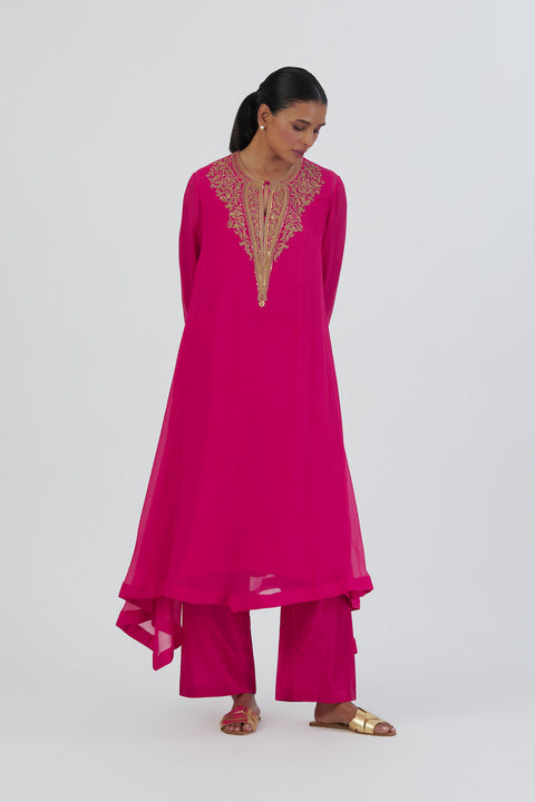 Haya Kurta and Pant-Fuschia