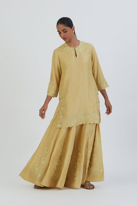 Mira Kurta and Sharara-Light Yellow