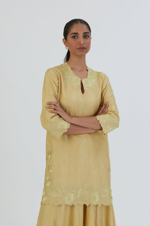 Mira Kurta and Sharara-Light Yellow