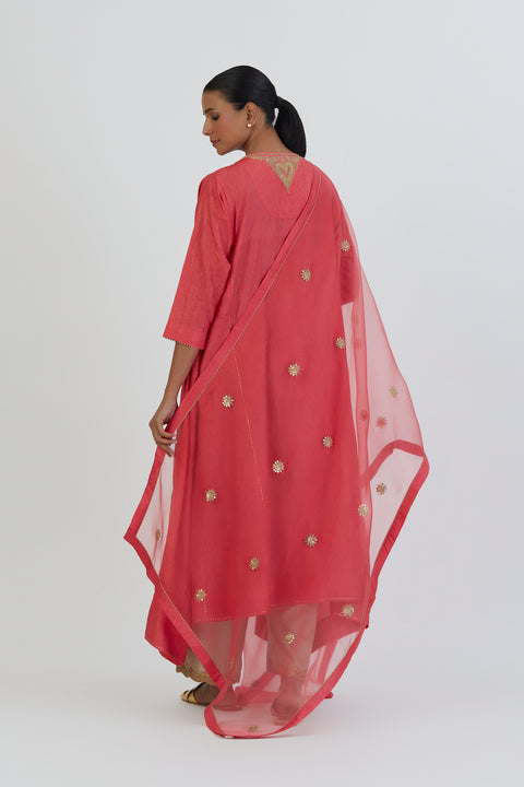 Sitara Dupatta-Coral