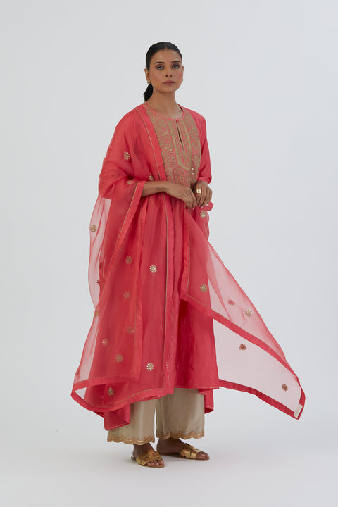 Sitara Dupatta-Coral