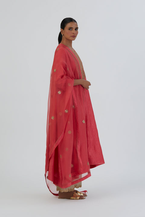 Sitara Dupatta-Coral