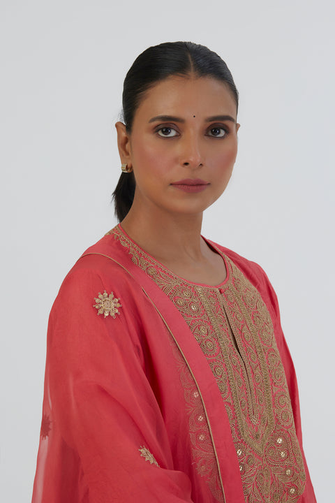 Sitara Dupatta-Coral