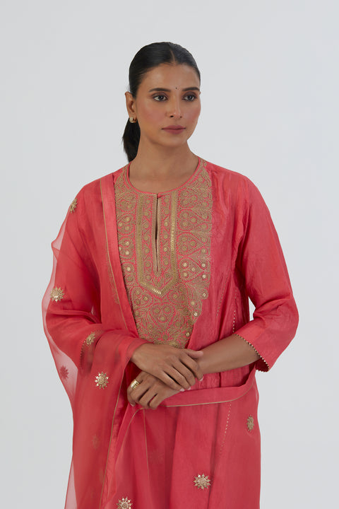 Smita Kurta and Pant-Coral