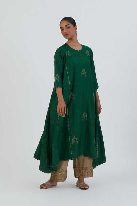 Sujata Kurta and Pant-Dark Green