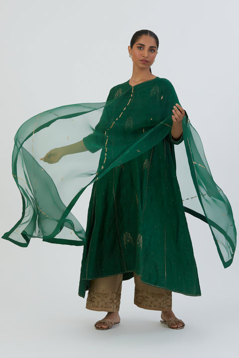 Mayar Dupatta--Green