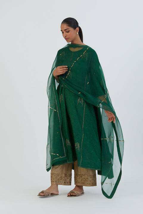 Mayar Dupatta--Green