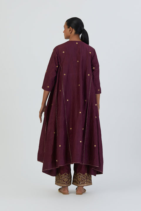 Meer Kurta and Pant-Wine