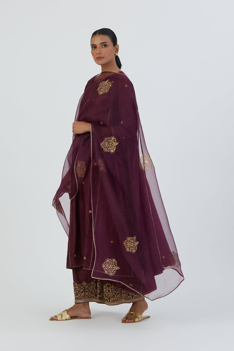 Meer Kurta and Pant-Wine