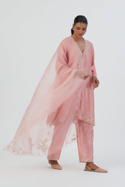 Lehar Dupatta-Salmon Pink