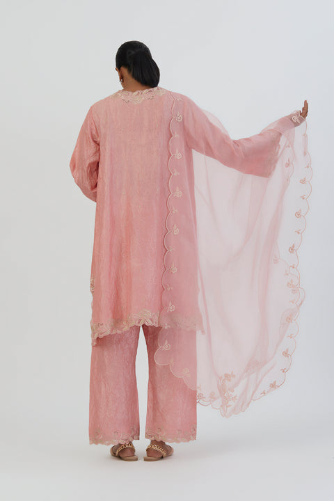 Lehar Dupatta-Salmon Pink