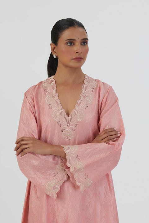 Naaz Kurta and Pant-Salmon Pink