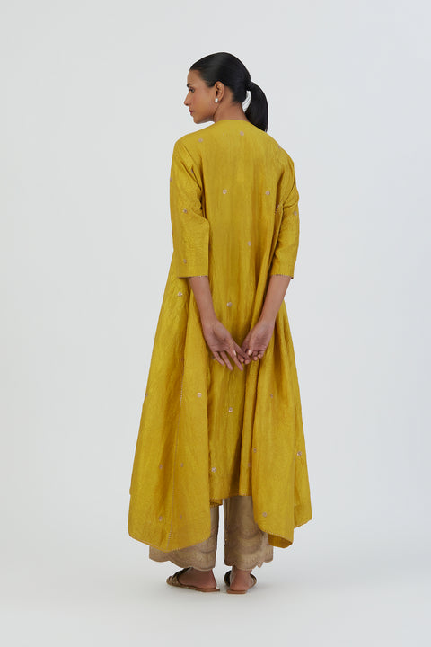 Meer Kurta and Pant-Lime yellow