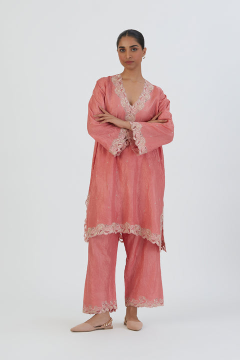 Naaz Kurta and Pant-Coral