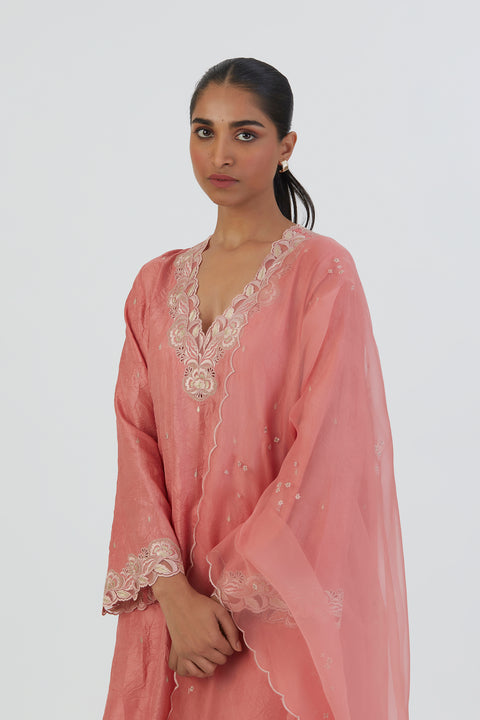 Priya Dupatta-Coral