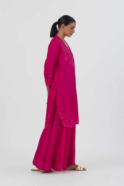 Isha Kurta and Sharara-Fuschia