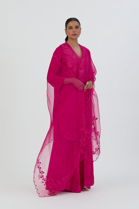 Isha Kurta and Sharara-Fuschia