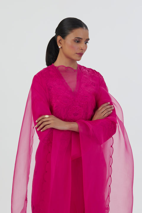 Nira Dupatta-Rani Pink