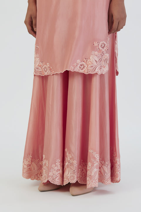 Isha Kurta and Sharara-Salmon Pink