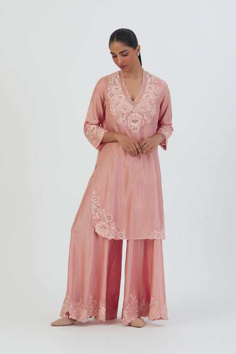 Isha Kurta and Sharara-Salmon Pink